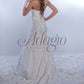 Adagio Bridal 9149 Size 14 Wedding Dress Long Lace Fit & Flare Corset Crystal Belt