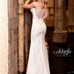 Adagio Bridal W9317 size 4 Ivory sheer off the shoulder straps bridal gown