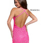 Primavera Couture 3823 Short 2022 Homecoming Dress Fitted Sequin Cocktail Dress  Available Color- Neon Pink  Available Size- 8