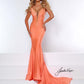 Johnathan Kayne 2305 Size 10 Evening Pageant Dress V Neckline Embellished Mermaid Train