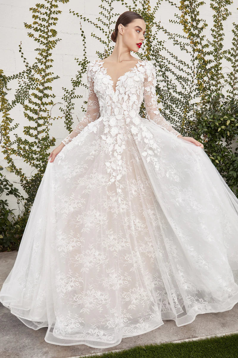 Formal Dress: 7046. Long Wedding Dress, Illusion Neckline, Ball Gown |  Alyce Paris