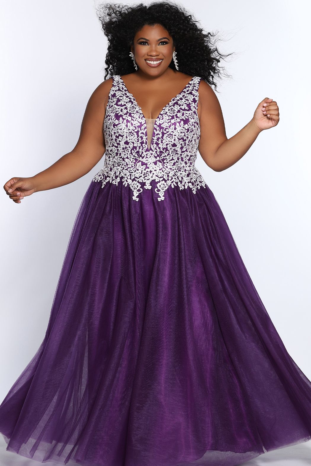 Lilac Ball Gown Short Sleeve Prom Dresses with Long Train, Gorgeous Qu –  cherishgirls