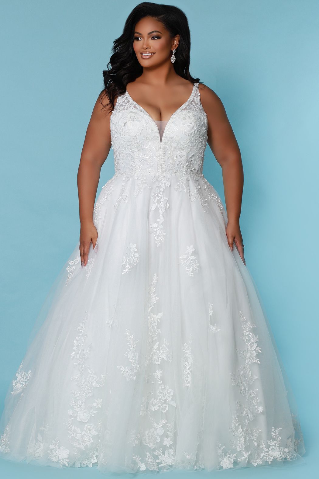 Sydney's Closet SC5274 A line Wedding Dress Lace V Neckline SC 5274 Marlowe