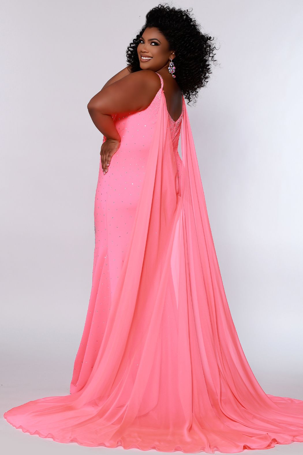 Johnathan Kayne Sydney's Closet JK2218 Size 14 Maverick Prom Dress with Cape