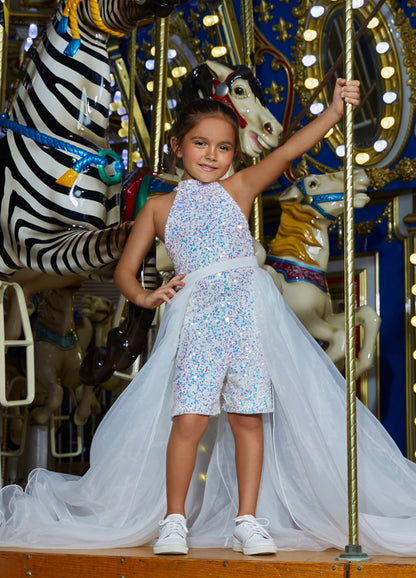 Ashley Lauren 8067 Pair this kids organza overskirt with wire hem with your favorite ASHLEYlauren jumpsuit, romper or cocktail dress. Ashley Lauren 8067 Kids Organza Overskirt with Wire Hem Fun Fashion Pageant Girls  Colors Hot Pink, Ivory, Fuchsia, Lilac, Pink, Royal, Sky  Sizes  4, 6, 8, 10, 12, 14