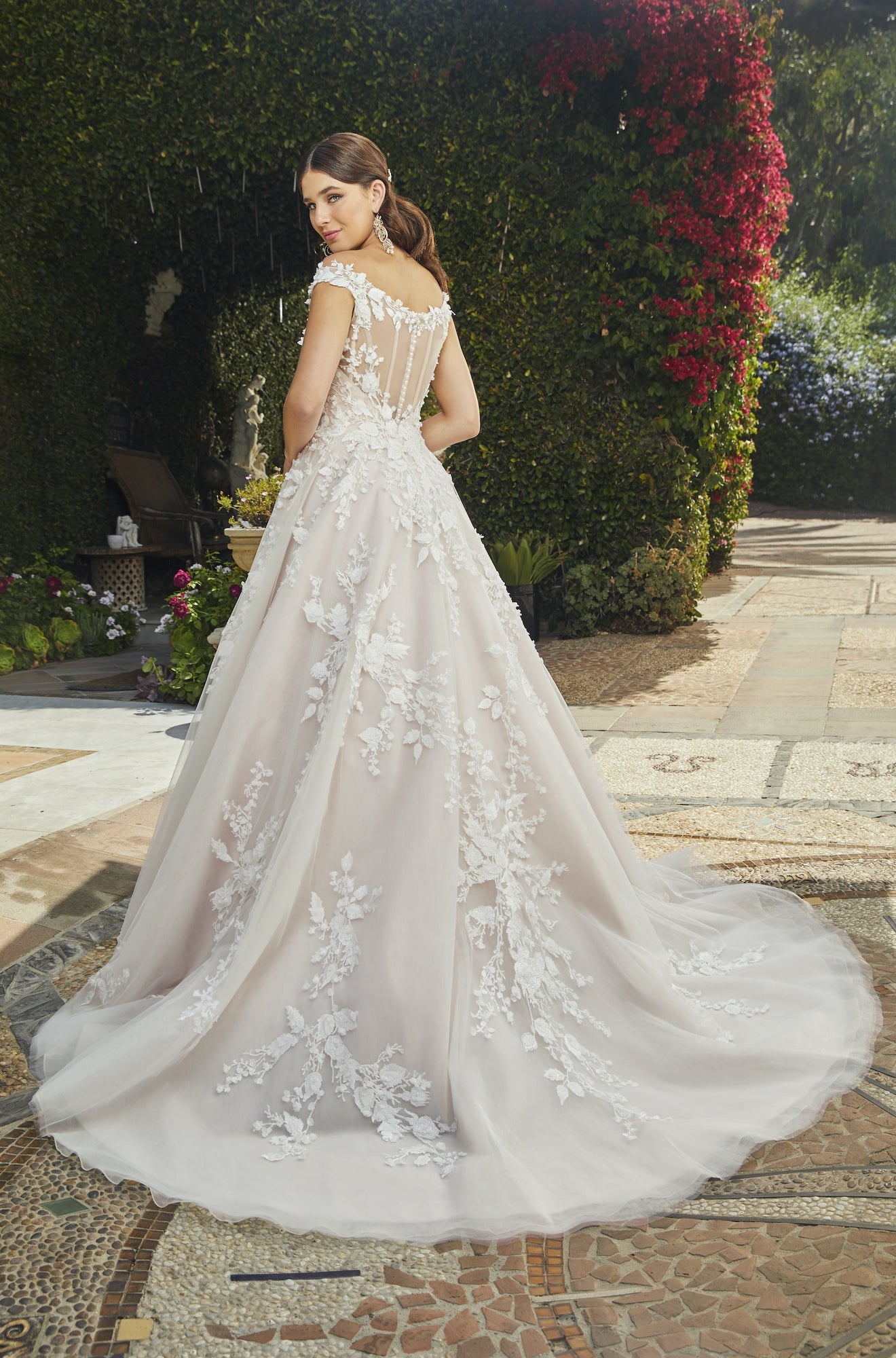 Casablanca Bridal 2406 EVELINA Wedding Dress Off the Shoulder Ballgown Bridal Gown 26 / Champagne/Nude/Ivory