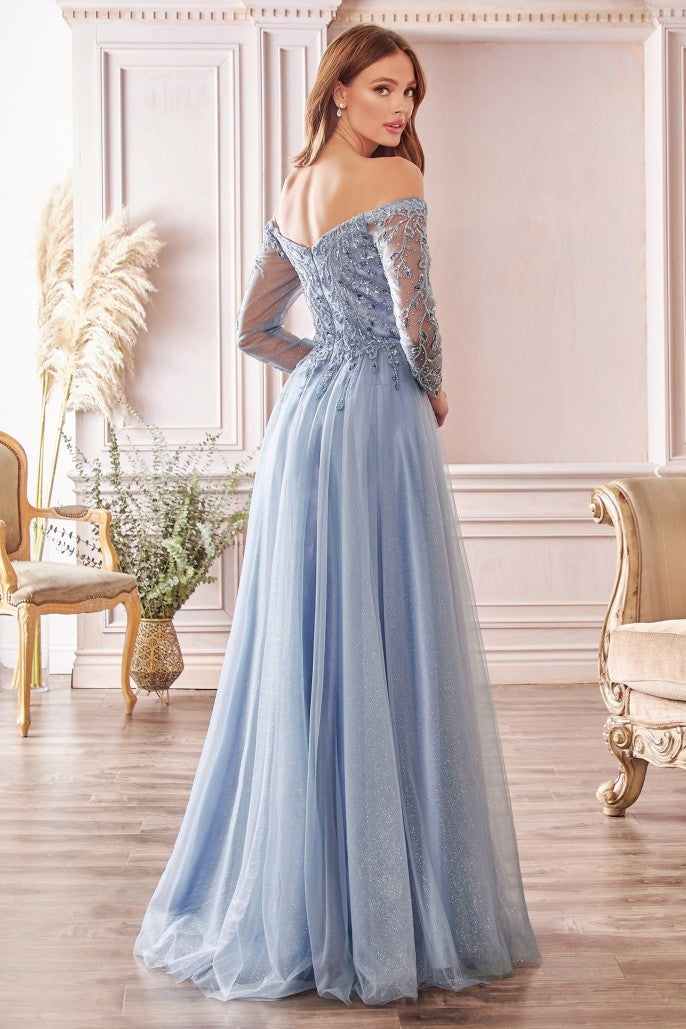 CD 0172 Size 12 Long Shimmer A Line Mother of Sheer Long Sleeve Dress CD 0172 Size 12 Long Shimmer A Line Mother of Sheer Long Sleeve Dress