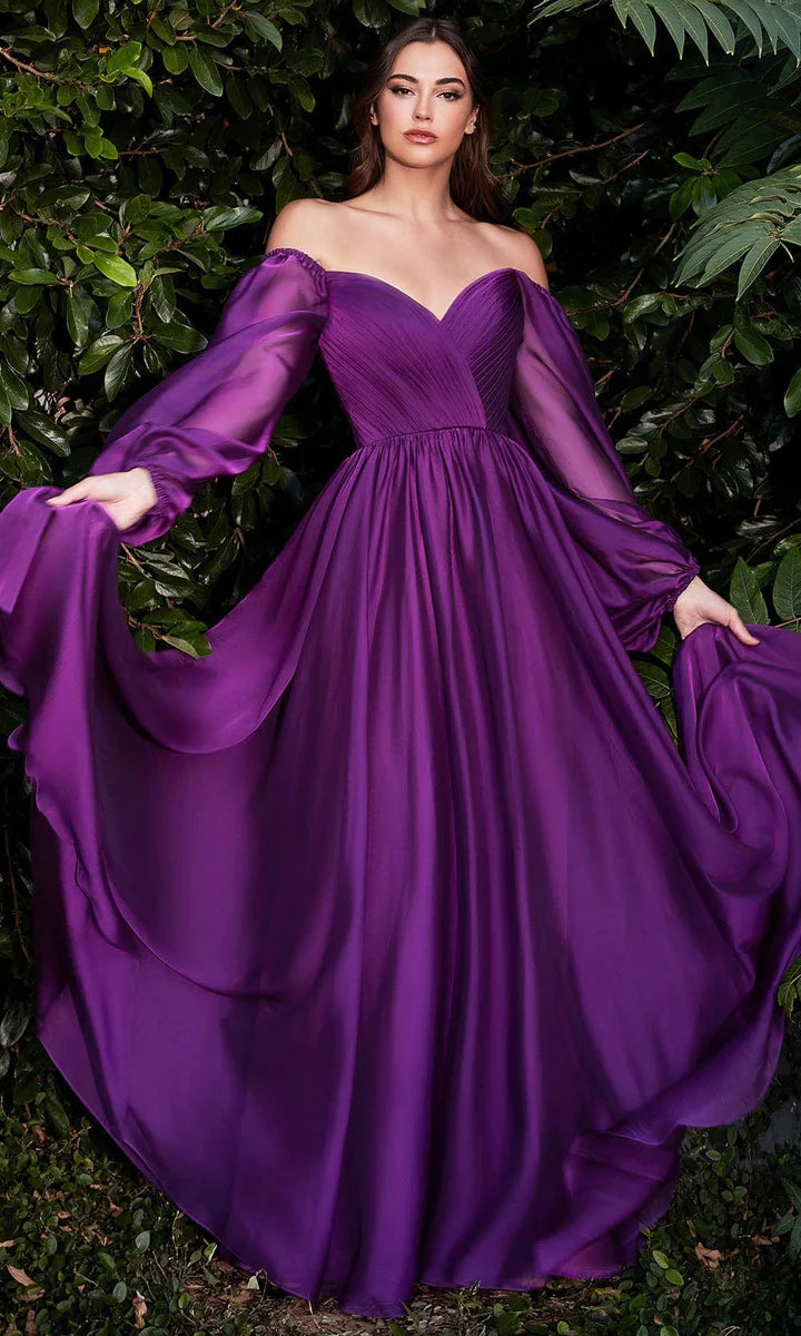 Ladivine CD243 Size 16, 24 Burgundy Long Sleeve Chiffon A Line Formal Dress V Neck Bridesmaid Dress Bridesmaid 16 / Burgundy Ladivine CD243 Size 16, 24 Burgundy Long Sleeve Chiffon A Line Formal Dress V Neck Bridesmaid Dress Bridesmaid 16 / Burgundy
