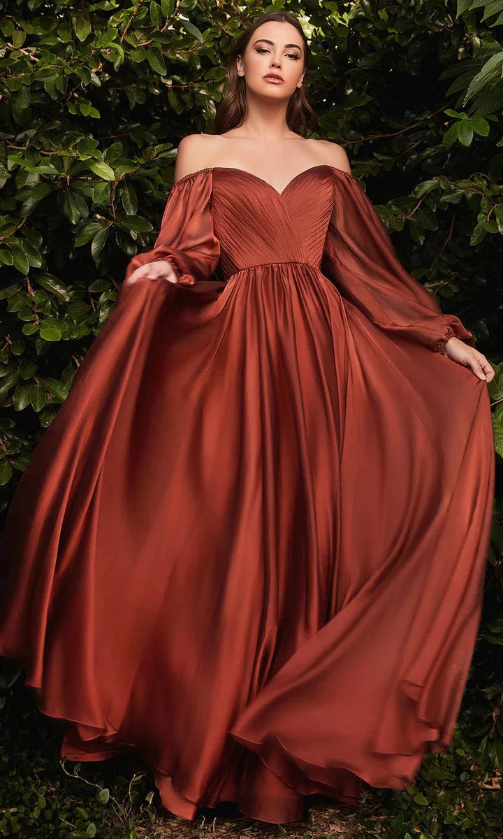 Ladivine CD243 Size 16, 24 Burgundy Long Sleeve Chiffon A Line Formal Glass Slipper Formals Ladivine CD243 Size 16, 24 Burgundy Long Sleeve Chiffon A Line Formal Glass Slipper Formals