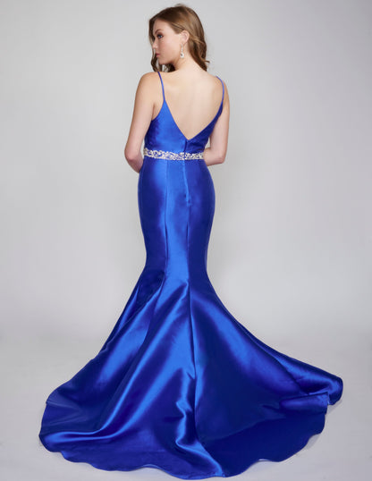 Nina Canacci 2318 Long Mermaid Prom Dress Pageant Gown Mikado Satin