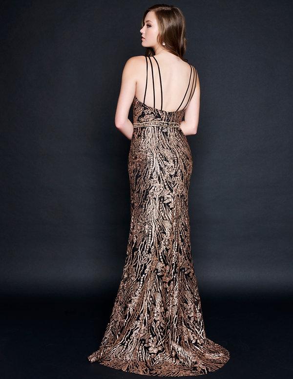 Nina Canacci 8203 Size 10 Formal Dress Evening Gown Black/Rose Gold Nina Canacci 8203 Size 10 Formal Dress Evening Gown Black/Rose Gold