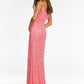 Ashley Lauren 11143 Size 4 Strapless Sequin Fitted V neck Slit Pageant Gown Formal Peak Points