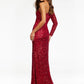 Ashley Lauren 1977 Prom Dress One Sleeve Fully Beaded Long Pageant Dress with High Side Slit