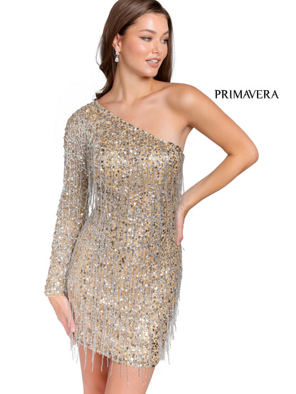 Primavera Couture 3858 Short 2022 Homecoming dress Fitted sequin beaded short cocktail dress  Available Color- Nude Silver  Available Size- 0