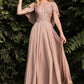 CD 101 Size 16, 22 Long A Line Draped Cape Mother Of Dress Formal evening Gown