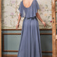 CD 101 Size 16, 22 Long A Line Draped Cape Mother Of Dress Formal evening Gown