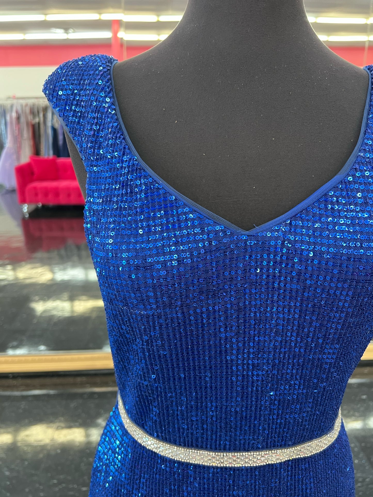 Jovani 62499 size 8 Royal Blue Sequin Prom Dress Evening Gown