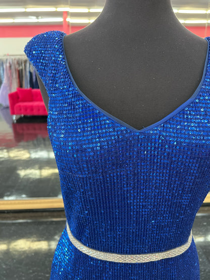 Jovani 62499 size 8 Royal Blue Sequin Prom Dress Evening Gown