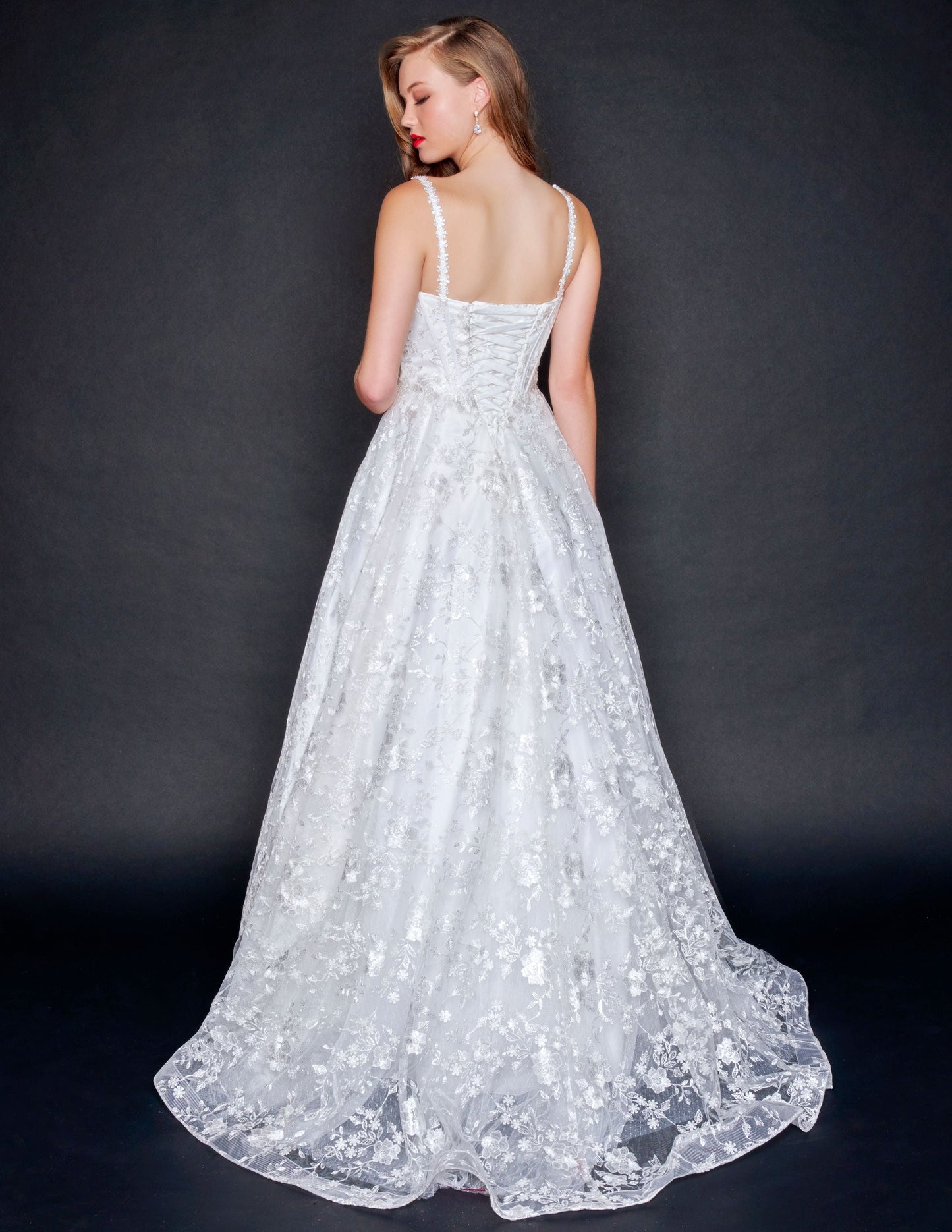 Nina Canacci 3182 Size 10 Ivory Long Ballgown Prom Dress Wedding Gown