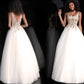 Jovani JVN 67127 Size 8 Off White Sheer Embellished Corset Ballgown Dress