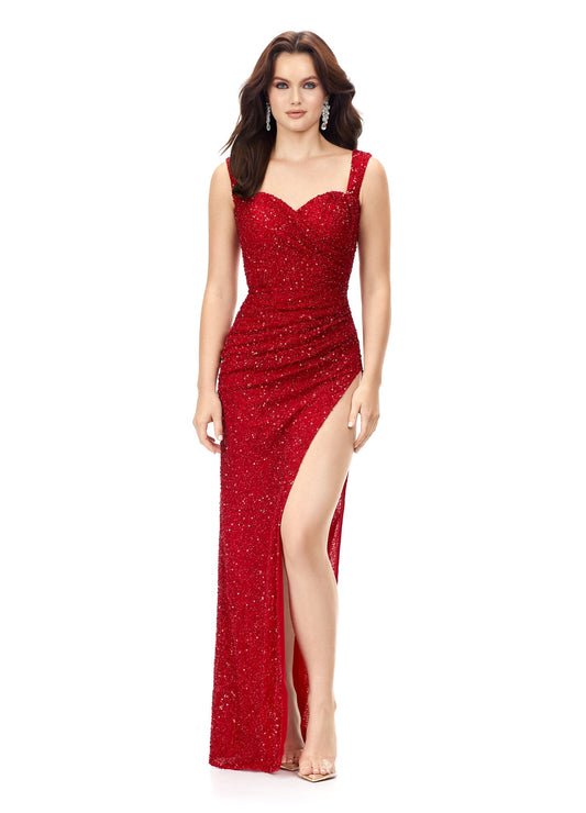 Ashley Lauren 11278 Fully Sequined Evening Gown with Sweetheart Neckline