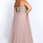 Sydney's Closet 7309 Dusty Mauve plus sized prom dress evening gown tulle skirt  Colors Dusty Mauve  Sizes  14, 16, 18, 20, 22, 24, 26, 28, 30