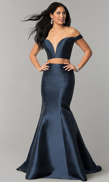 Jovani JVN 58068 Size 14 Black Prom Dress Pageant Gown 2 piece Mermaid