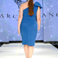 Marc Defang 8163 short tea length one shoulder cocktail dress pageant interview dress