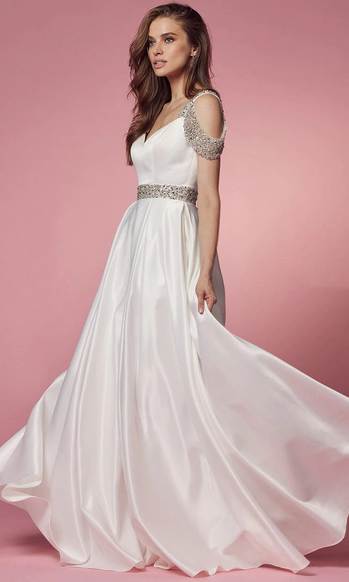 Nox Anabel R224W Size 4, 8, 16 White Formal Dress Long Satin A Line Ballgown Pocket Pageant Bridal 4 / White Nox Anabel R224W Size 4, 8, 16 White Formal Dress Long Satin A Line Ballgown Pocket Pageant Bridal 4 / White