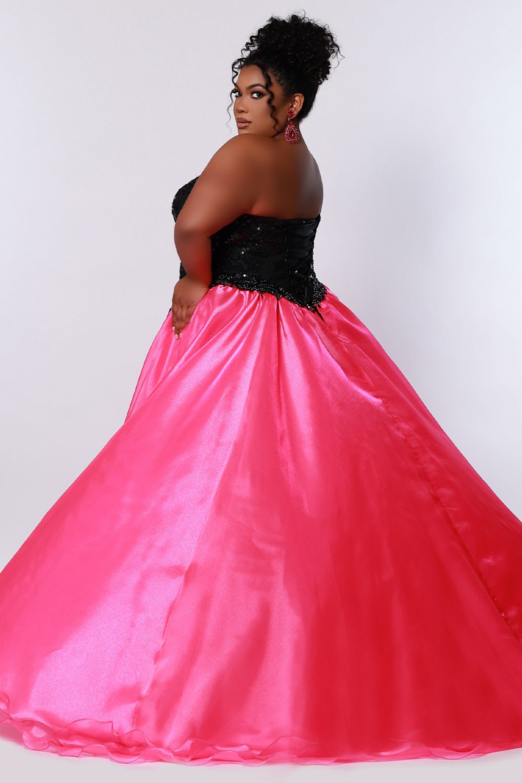Johnathan Kayne for Sydney's Closet JK2206 Column Prom Dress with Overskirt Strapless Sequins JK 2206