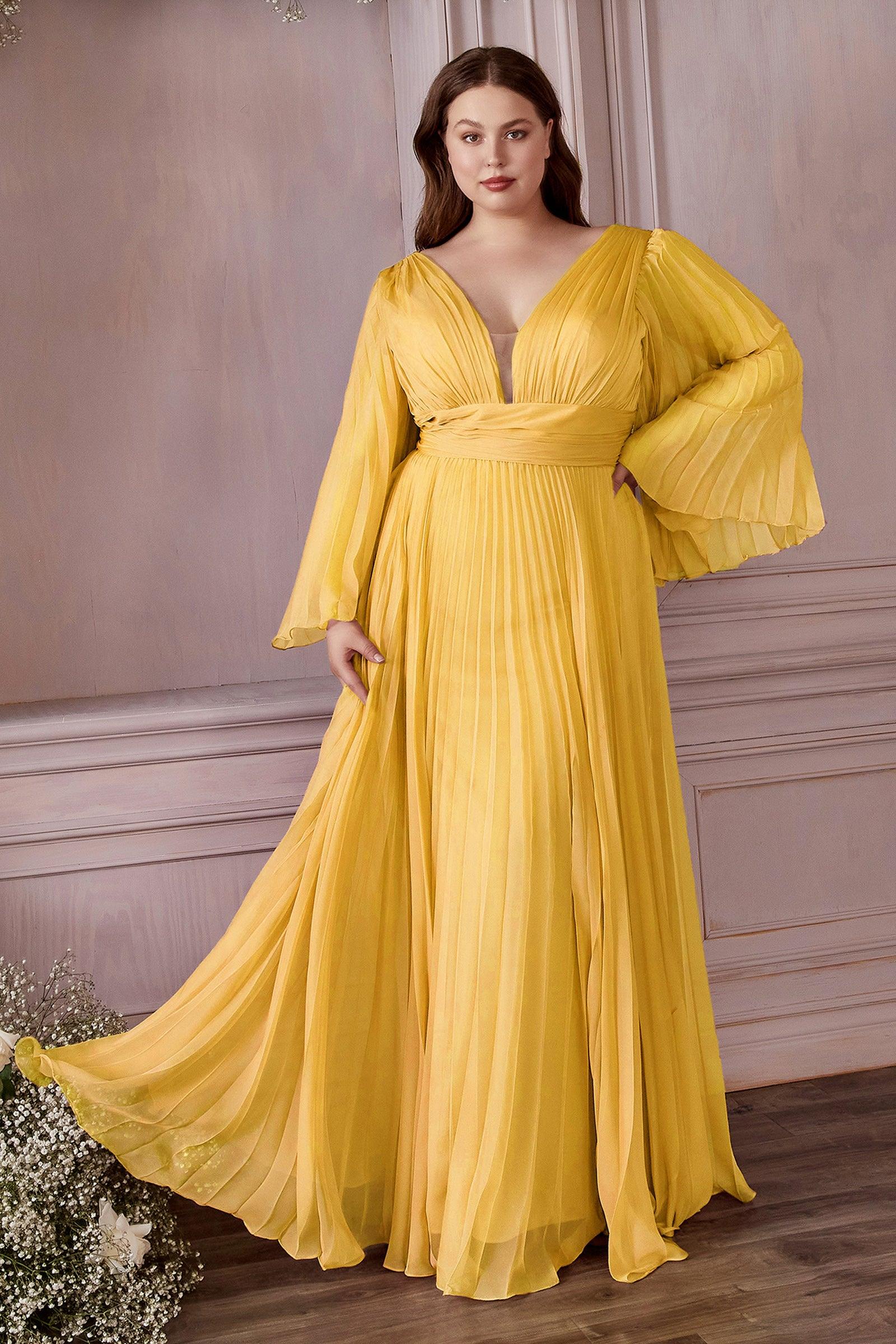 Ladivine CD242 Size 14 Rose Gold Long Formal Dress Pleated Chiffon A L Glass Slipper Formals Ladivine CD242 Size 14 Rose Gold Long Formal Dress Pleated Chiffon A L Glass Slipper Formals