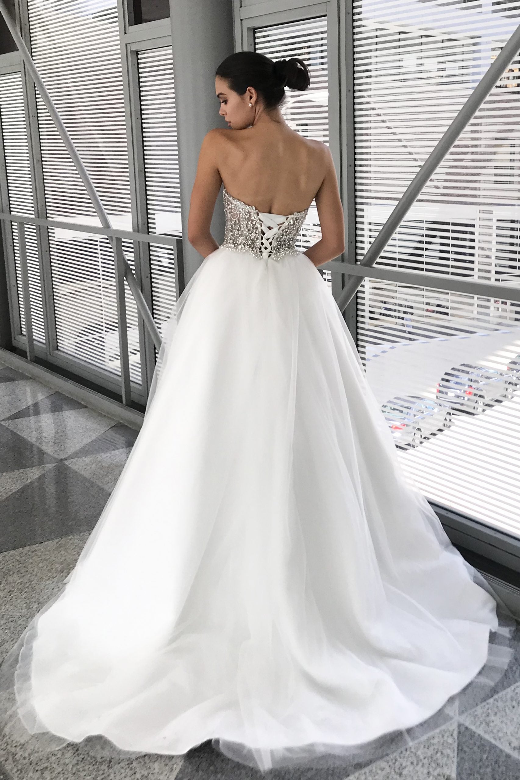 Johnathan Kayne Bridal B200 Size 16 Sheer Crystal A Line Ballgown Wedding Dress Bridal Gown Tulle Johnathan Kayne Bridal B200 Size 16 Sheer Crystal A Line Ballgown Wedding Dress Bridal Gown Tulle