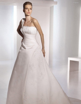 Pronovias Eslava Size 2  Ivory Wedding Dress Silk Lace