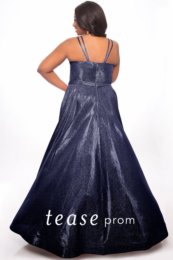 Tease Prom TE2020 size 18 Purple shimmer a line prom dress plus sized shimmer A line. 