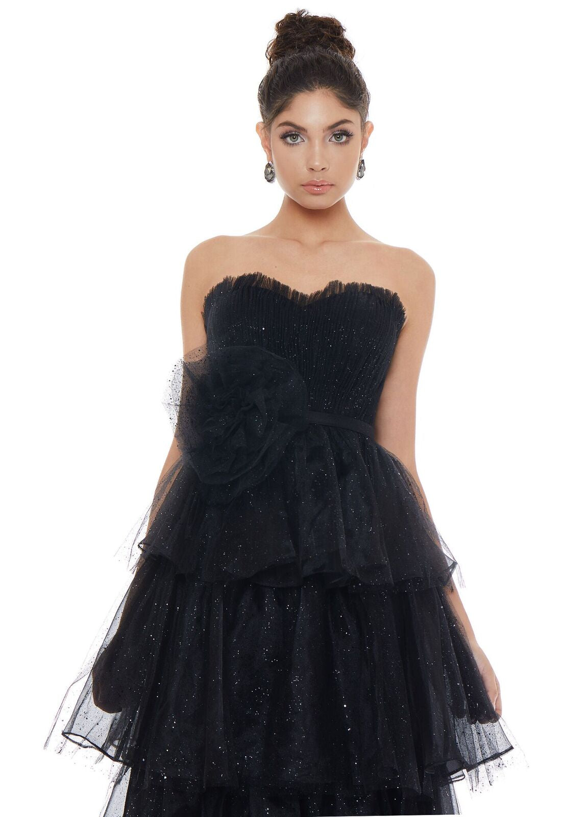 Ashley Lauren 1709 Glass Slipper Formals Lake City Florida Black Prom Dress Front View Formal Evening Dresses