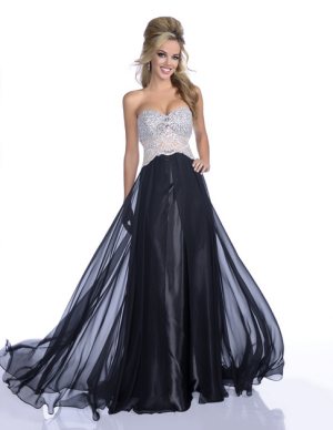 Envious Couture 16137 size 4 Black embellished bodice flowy prom dress evening gown pageant gown 