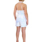 Marc Defang 5033 Short Girls sequin Pageant Romper high neck fun fashion  Sparkle Iridescent colors  Fully beaded Halter Neck Back Straps  Side Pockets Knitted inner comfort lining Available Sizes: 4-14  Available Colors: Cinderella Blue, White Pageant fun fashions kids girls