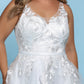 Sydney's Closet SC5243 V neckline A line wedding dress plus sized sequin tulle SC 5243 Celine