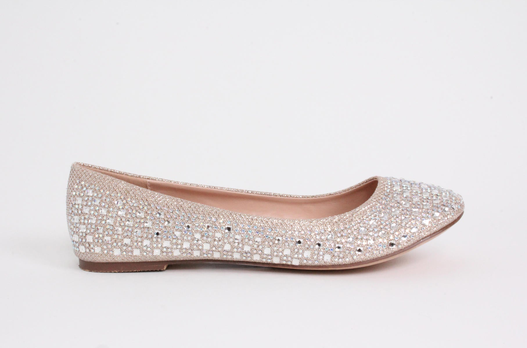 Your Party Shoes Hannah Crystal Embellished Ballet Flat Prom Pageant F ...